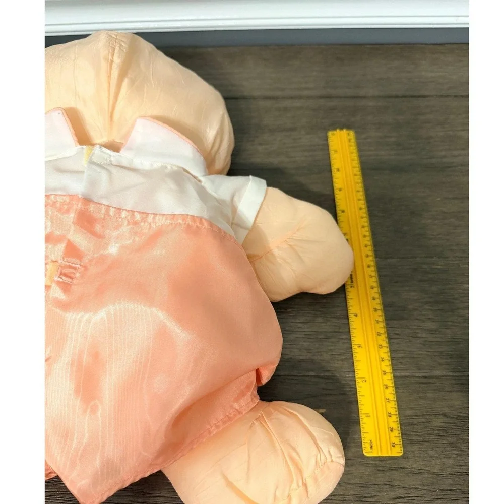 Vintage 1986 Fisher-Price Peach Puffalump Bear‎ Nylon Plush